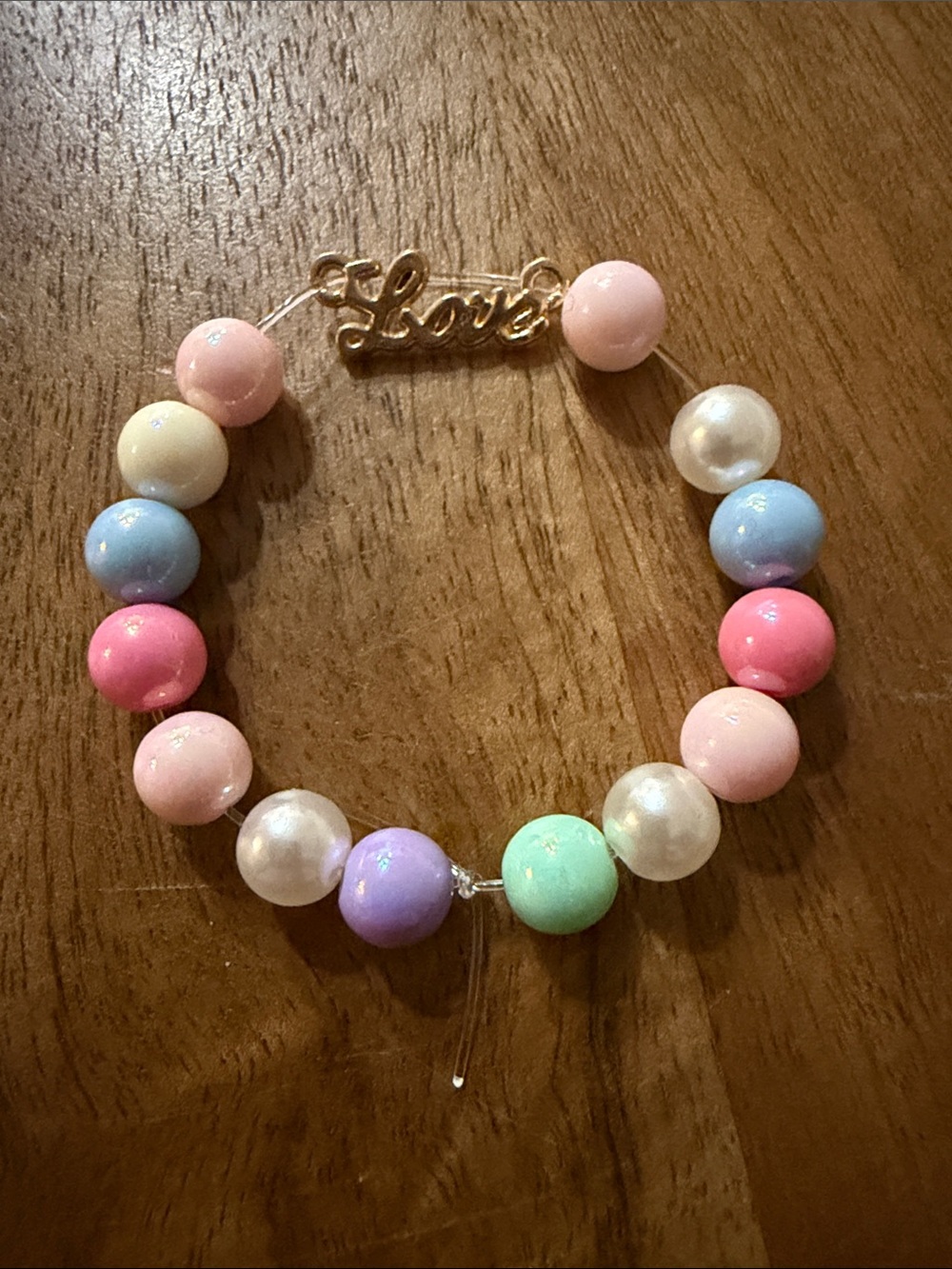 'Love' Pastel Beaded Bracelet